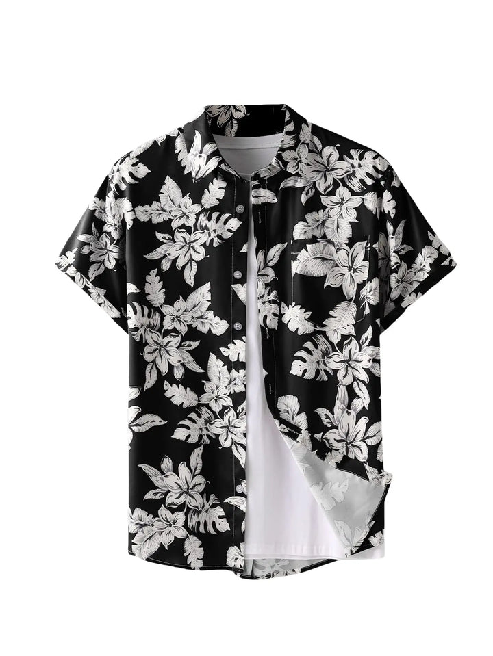 Herren Shirt | Kurzarm | Blumenmuster | Sommer
