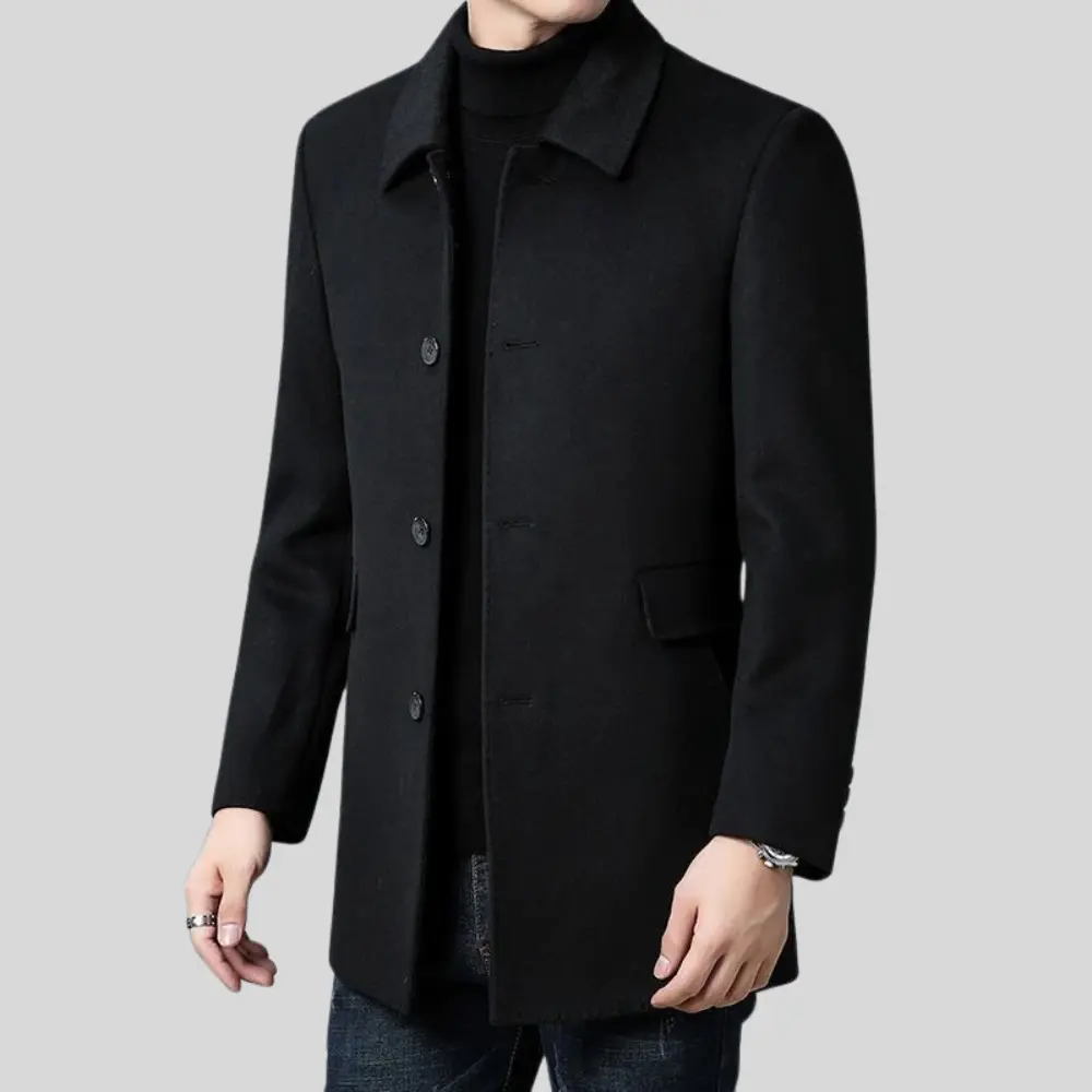 Jacke Herren | Einreihiges Woll Design | Elegant Winterjacke Herren