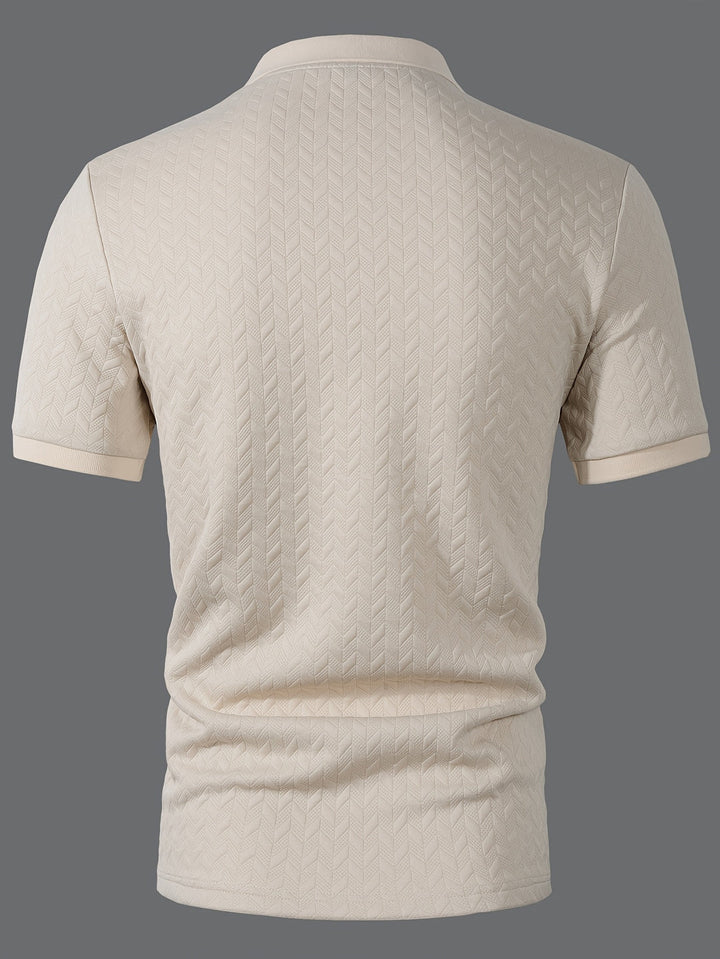Herren Poloshirt | Strukturmuster | Mit Knopfleiste | Sommer