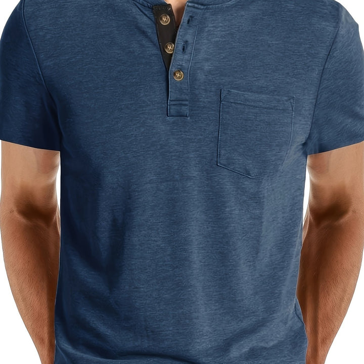 Herren T-Shirt | Slim Fit | Knopfleiste | Sommer