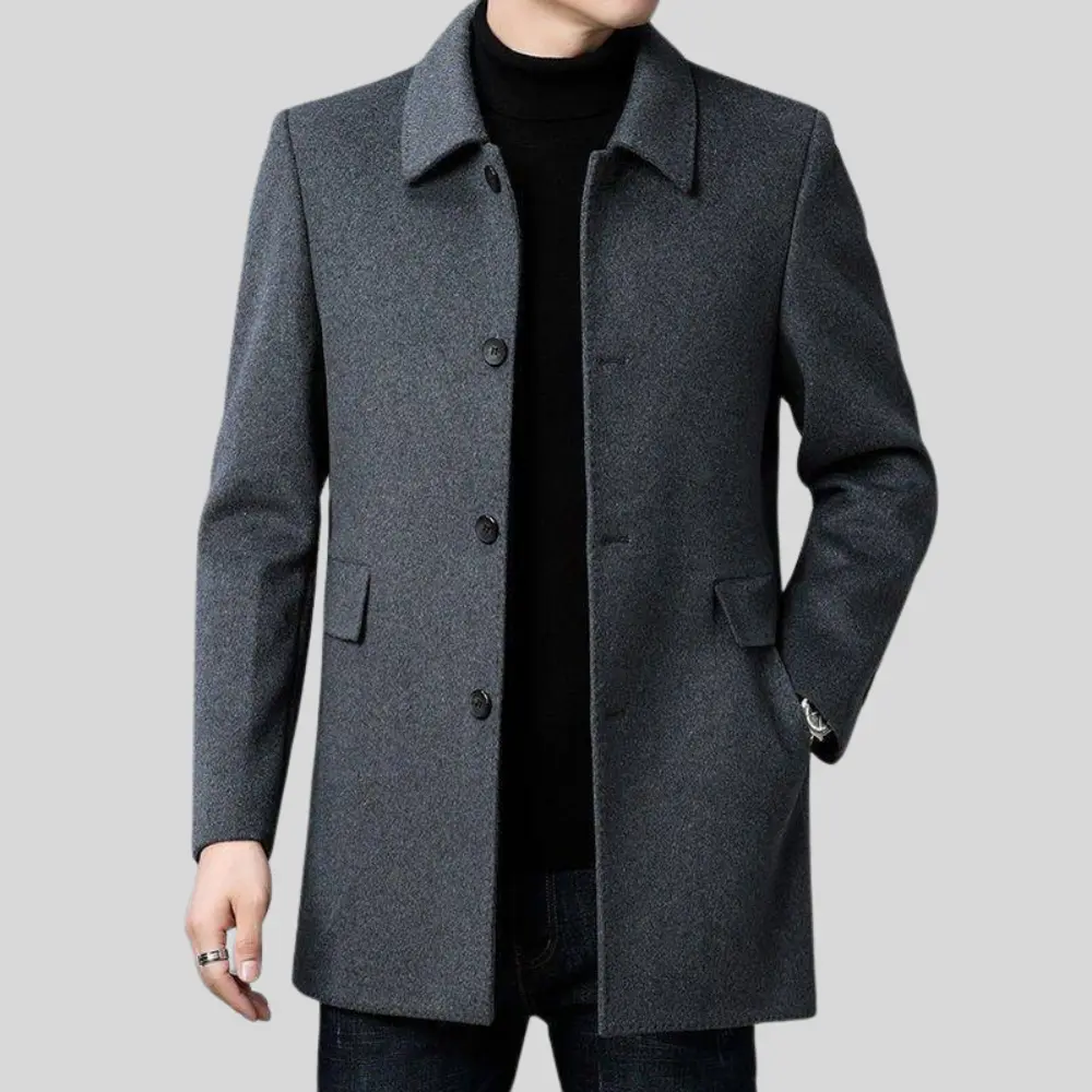 Jacke Herren | Einreihiges Woll Design | Elegant Winterjacke Herren