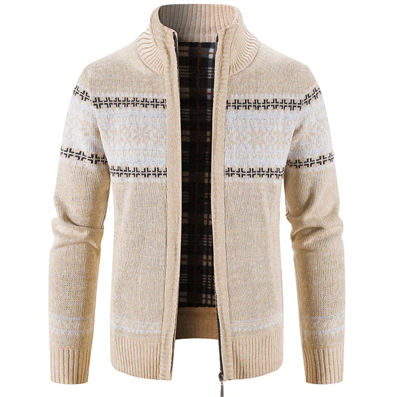 Herren Pullover | Trendiger Strick | Farbblock mit Stehkragen