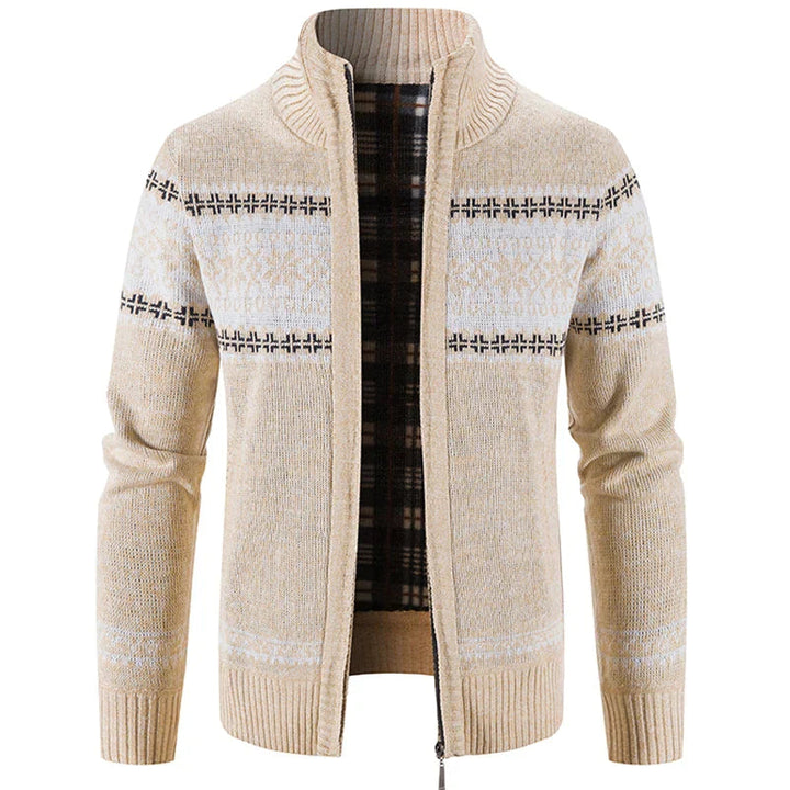 Herren Pullover | Trendiger Strick | Farbblock mit Stehkragen