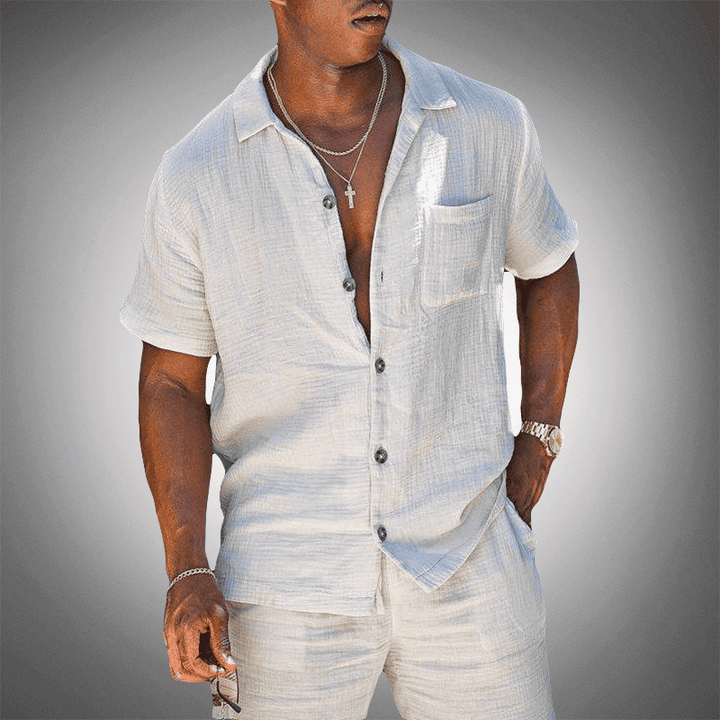 Herren Hemd | Relaxed Stil | Mit Knöpfen | Sommer