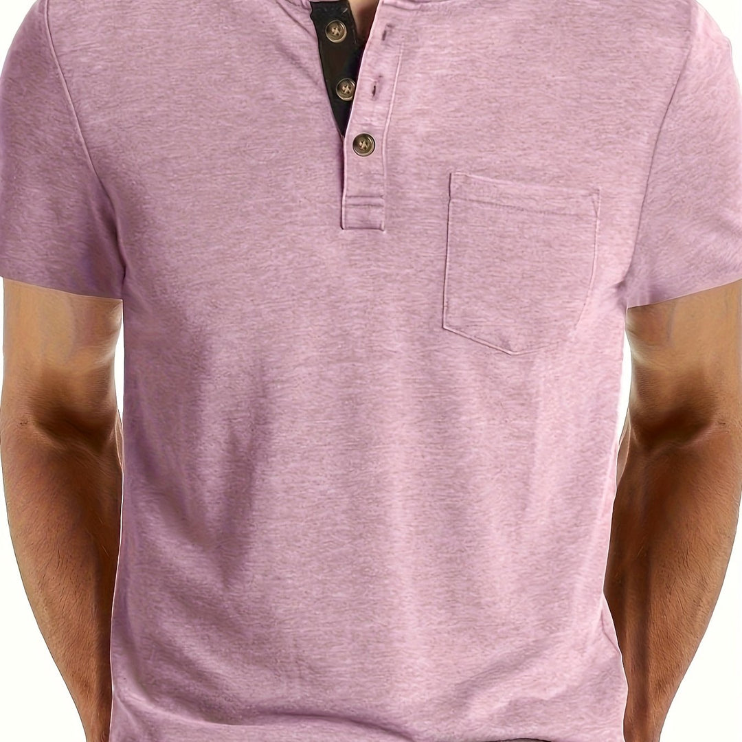 Herren T-Shirt | Slim Fit | Knopfleiste | Sommer
