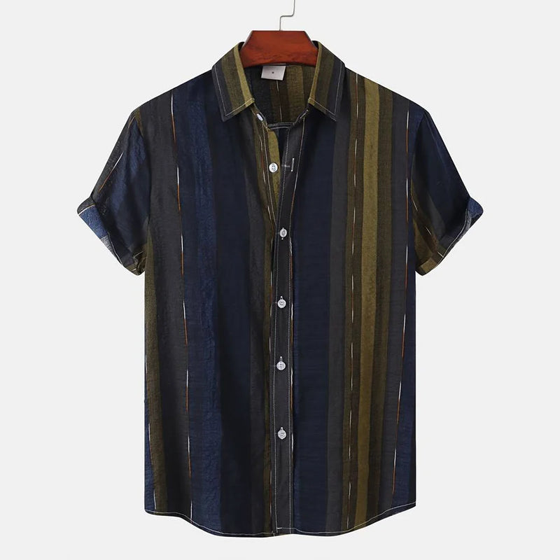 Herren Shirt | Breite Streifen | Klassischer Kragen | Sommer