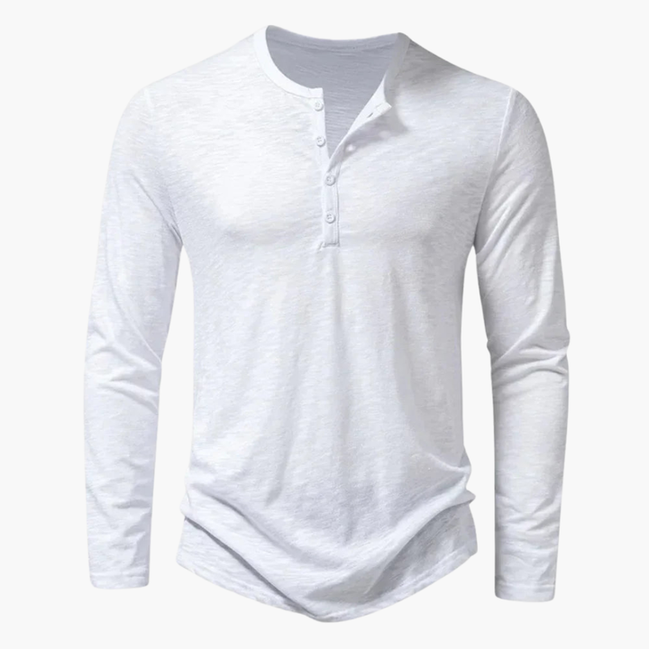 Herren Langarmshirt | Henley-Ausschnitt | Schmale Passform | Sommer