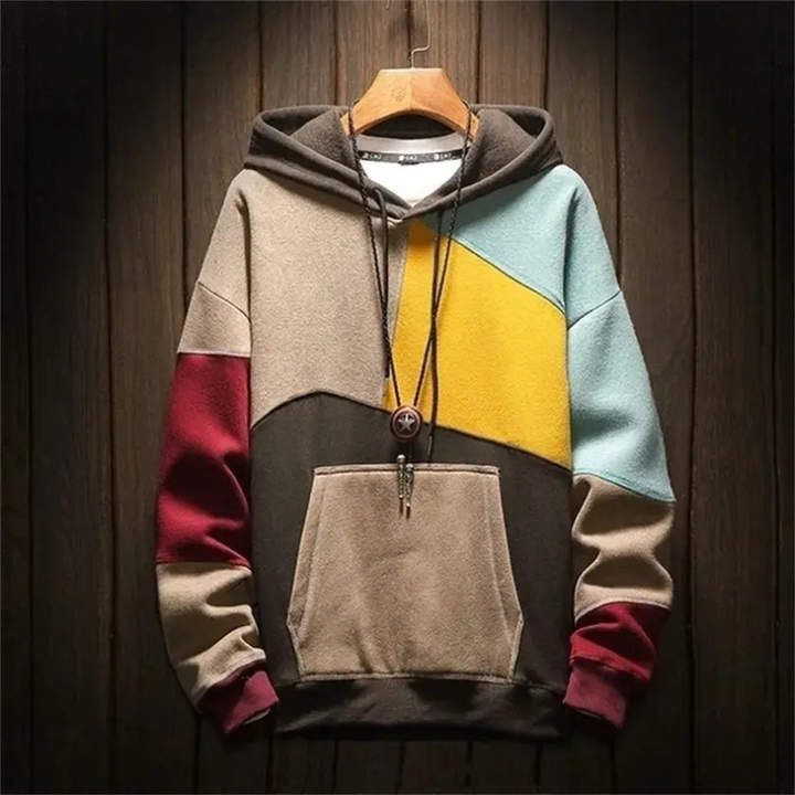 Pullover Herren | Sweatshirt Herren Patchwork | Warmer Hoodie Stil