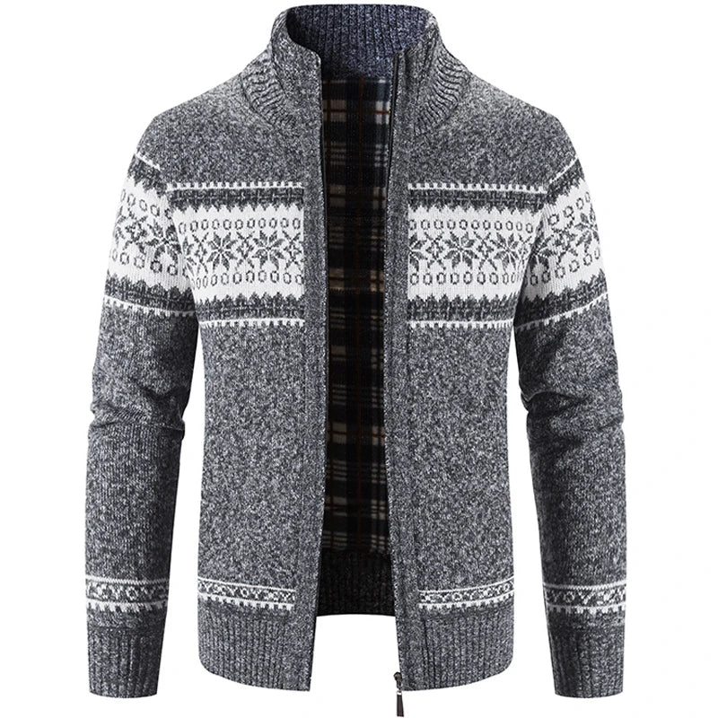Herren Pullover | Trendiger Strick | Farbblock mit Stehkragen