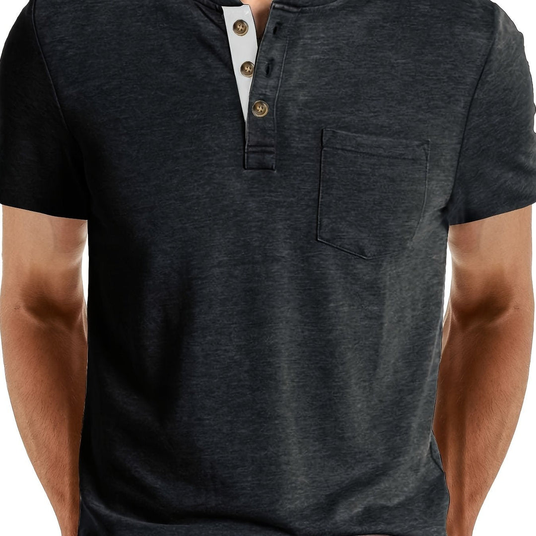 Herren T-Shirt | Slim Fit | Knopfleiste | Sommer