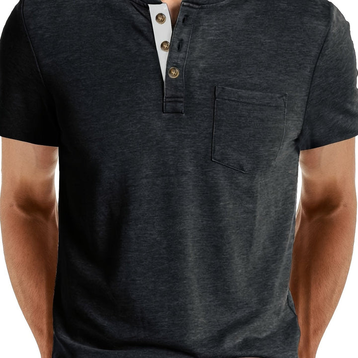 Herren T-Shirt | Slim Fit | Knopfleiste | Sommer