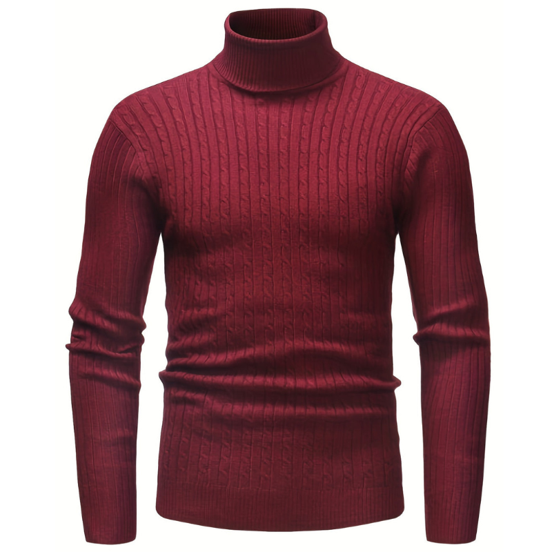 Pullover Herren | Slim Fit Strickdesign | Rollkragenpullover Herren Warm