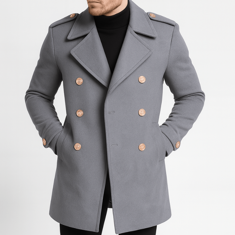 Winterjacke Herren | Zweireiher Mantel | Jacke Herren Modern