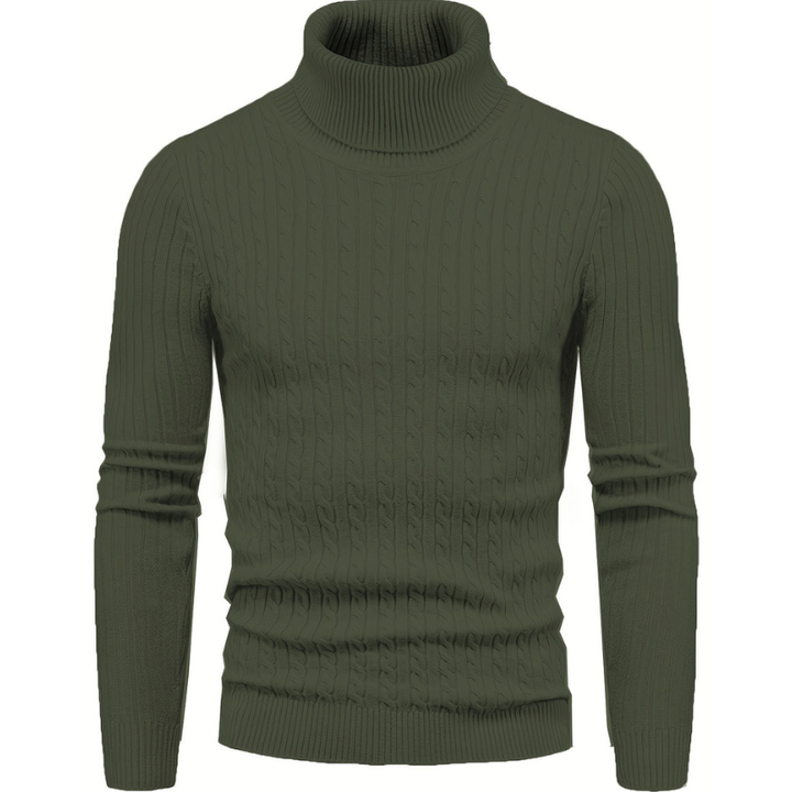 Pullover Herren | Slim Fit Strickdesign | Rollkragenpullover Herren Warm
