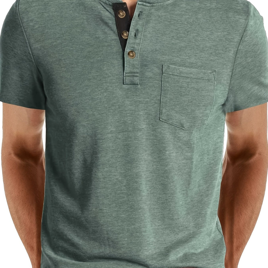 Herren T-Shirt | Slim Fit | Knopfleiste | Sommer