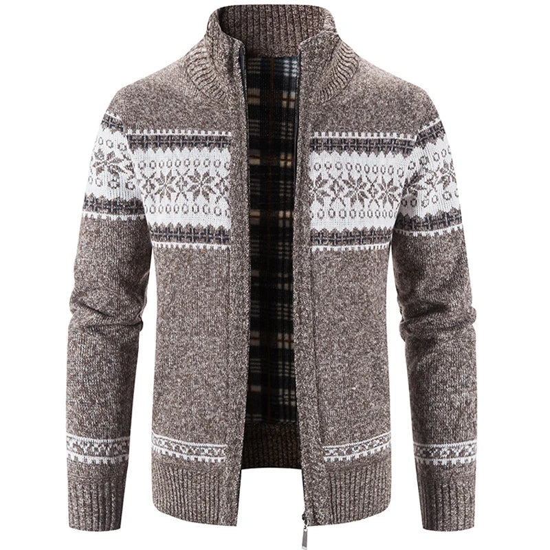 Herren Pullover | Trendiger Strick | Farbblock mit Stehkragen