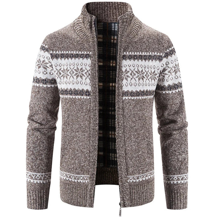 Herren Pullover | Trendiger Strick | Farbblock mit Stehkragen