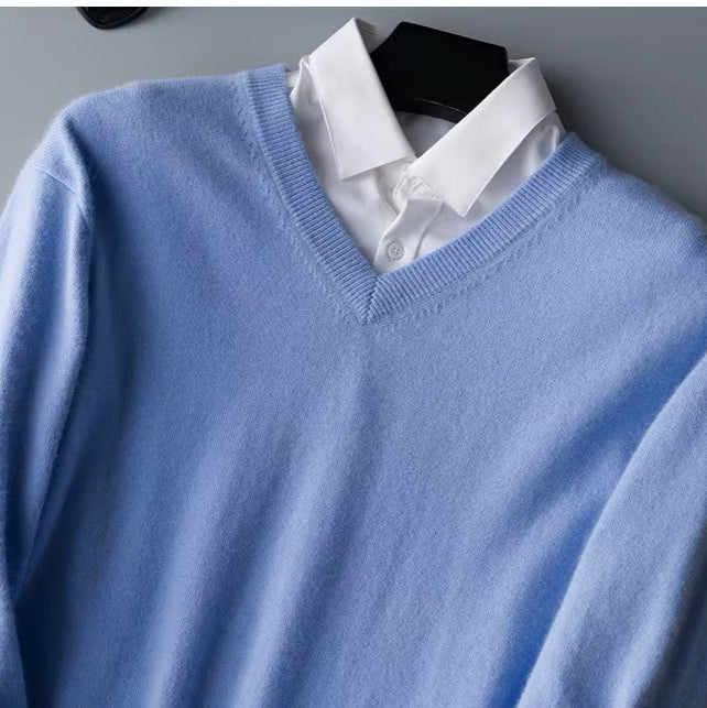 Pullover Herren | Klassischer V-Ausschnitt Style | Eleganter Herren Pulli