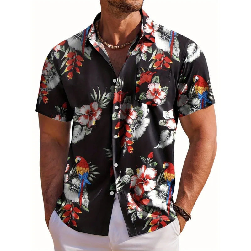 Herren Shirt | Blumenmuster | Kurzarm | Sommer