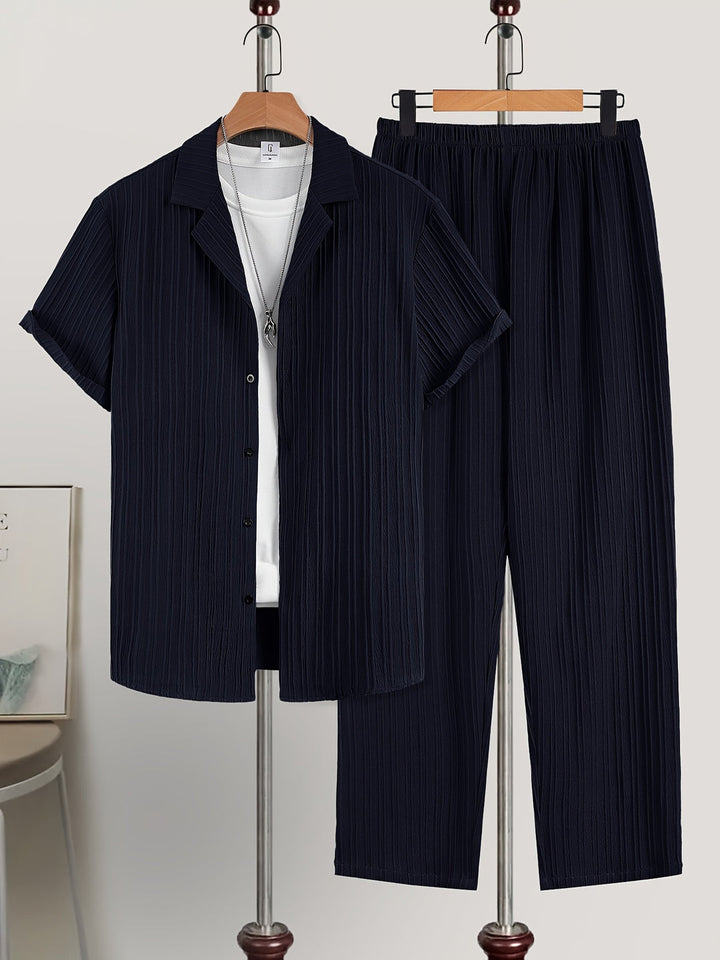 Herren Set | Relaxed Fit | Gerippte Struktur | Sommer