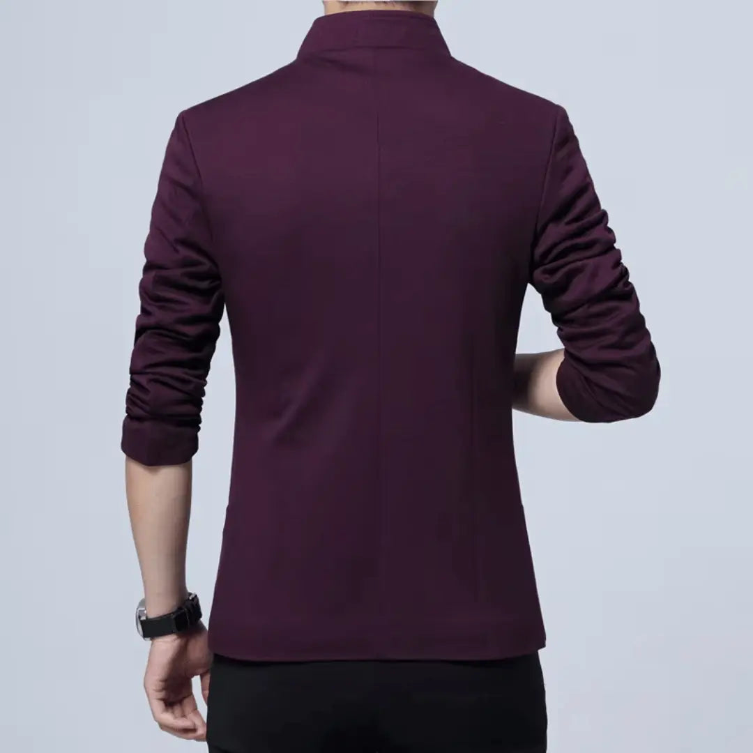 Herren Blazer | Moderner Stehkragen Slim | Elegant Kleider Look