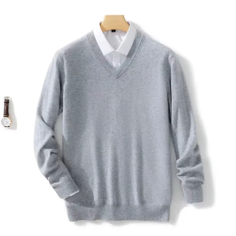 Pullover Herren | Klassischer V-Ausschnitt Style | Eleganter Herren Pulli