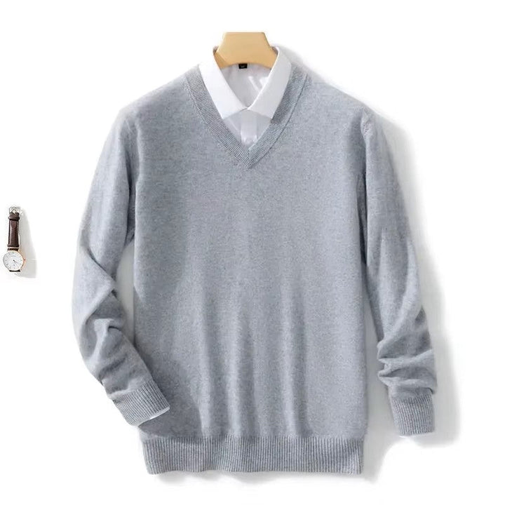 Pullover Herren | Klassischer V-Ausschnitt Style | Eleganter Herren Pulli
