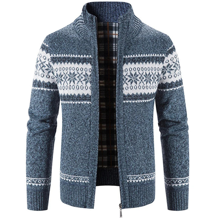 Herren Pullover | Trendiger Strick | Farbblock mit Stehkragen