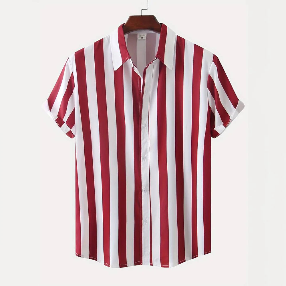 Herren Shirt | Breite Streifen | Klassischer Kragen | Sommer
