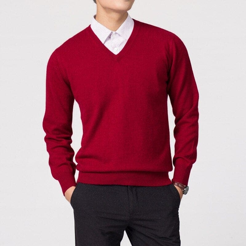 Pullover Herren | Klassischer V-Ausschnitt Style | Eleganter Herren Pulli