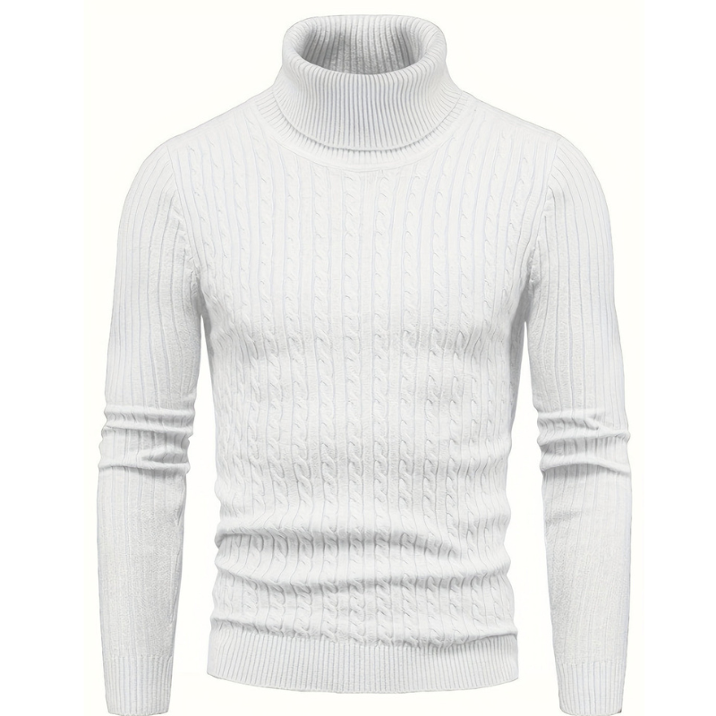 Pullover Herren | Slim Fit Strickdesign | Rollkragenpullover Herren Warm