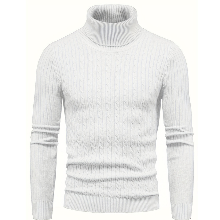 Pullover Herren | Slim Fit Strickdesign | Rollkragenpullover Herren Warm