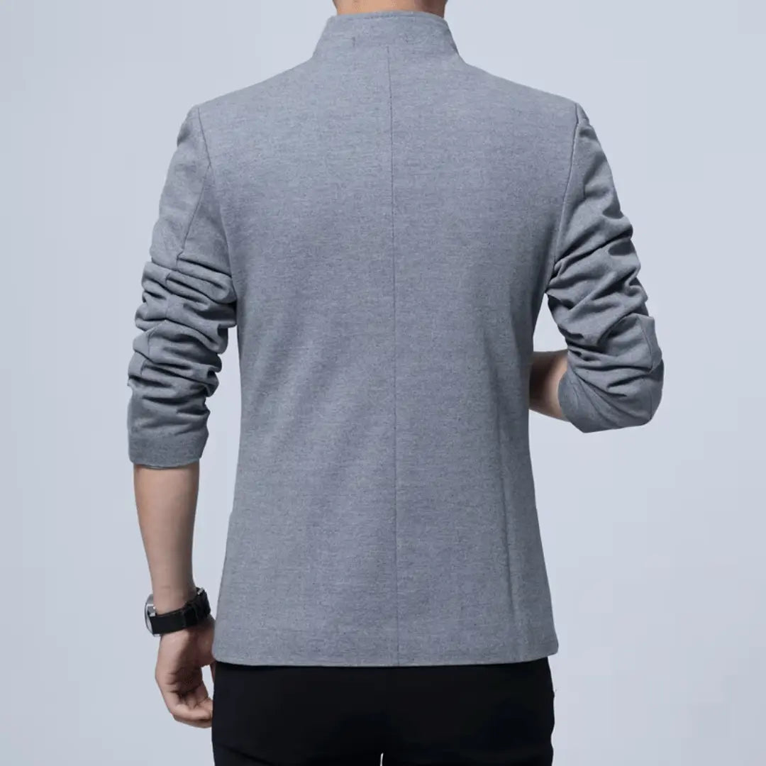Herren Blazer | Moderner Stehkragen Slim | Elegant Kleider Look