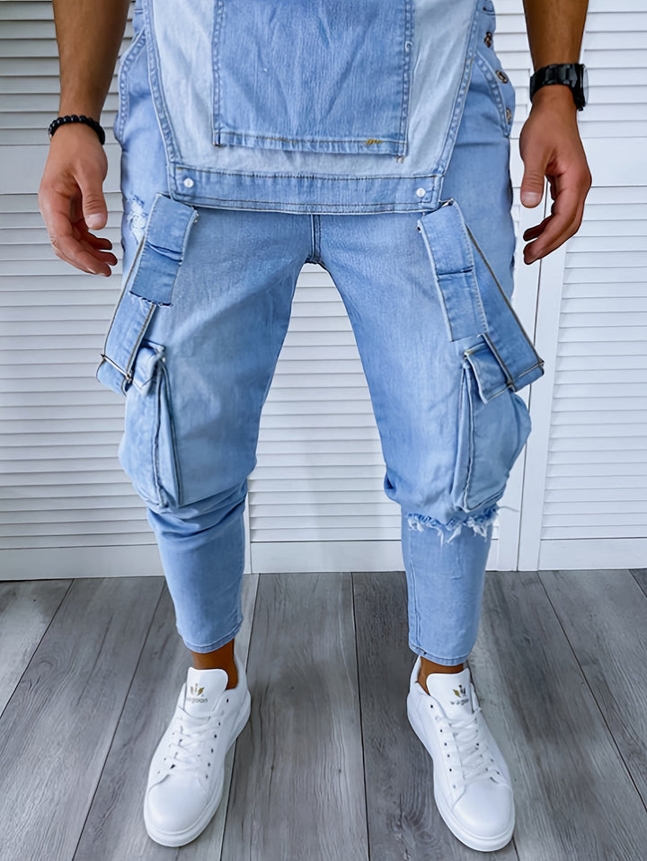 Herren Latzhose | Slimfit | Mit Knöpfen | Sommer