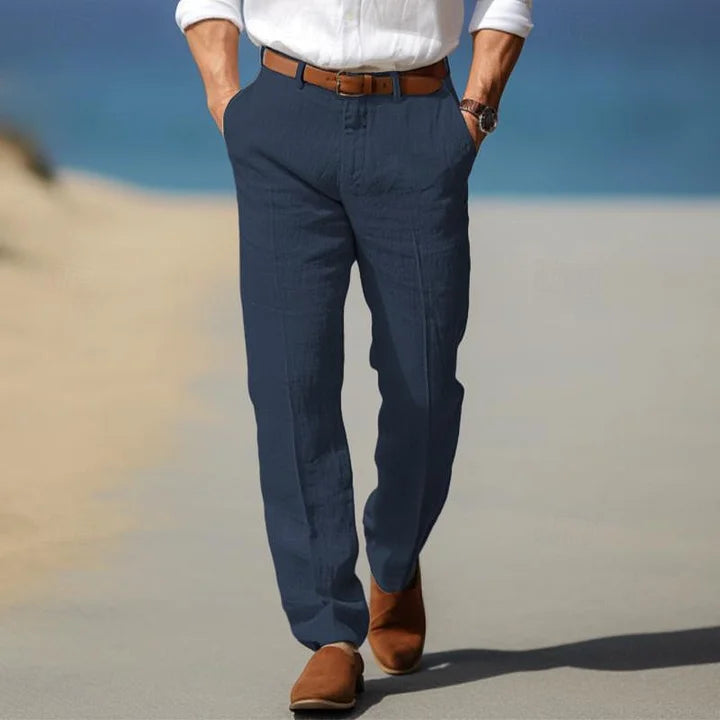 Herren Stoffhose | Gerade Passform | Mit Knopfverschluss | Sommer