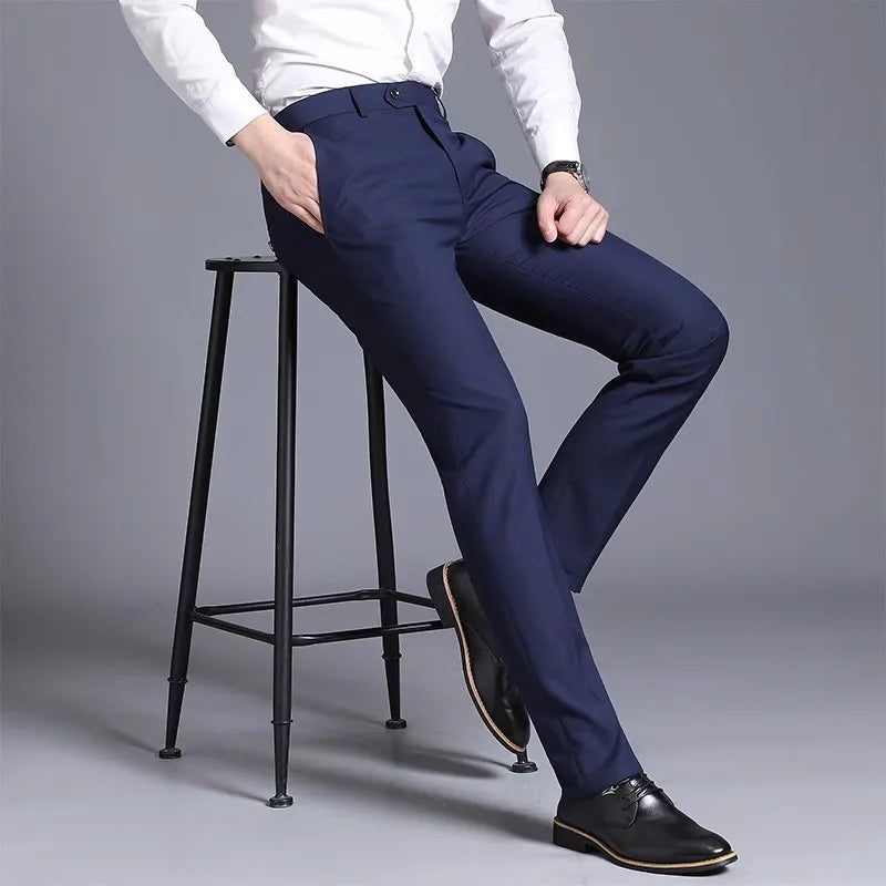 Herren Hose | Slimfit Elegant | Mit Knopfverschluss | Alltag Sharp