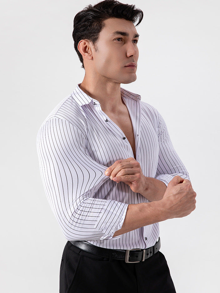 Herren Hemd | Slimfit | Mit Knopfleiste Stripe | Sommer