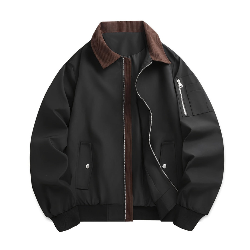 Winterjacke Herren | Leicht & Stilvoll | Mit Reverskragen & Reißverschluss