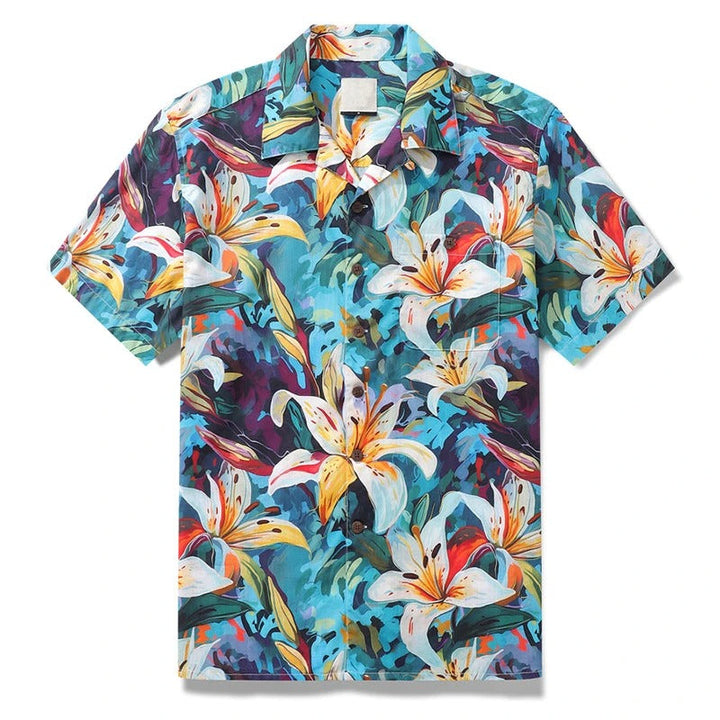 Herren Shirt | Kurze Ärmel | Tropisches Design | Sommer