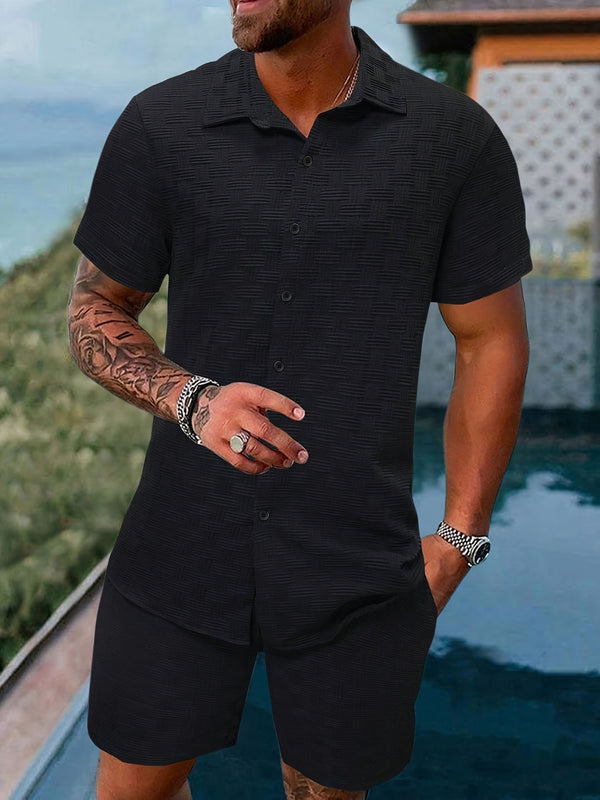 Herren Set | Straight | Kurzarm Mit Knopfleiste | Sommer