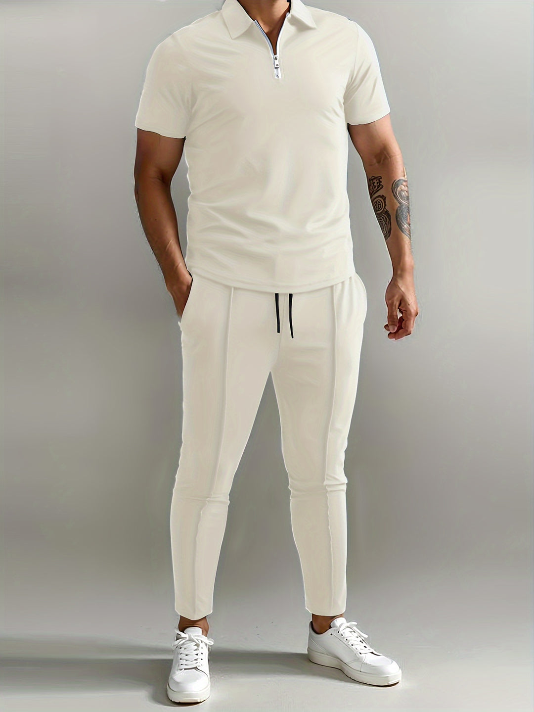 Herren Set | Slimfit | Mit Reißverschluss | Sommer Mono