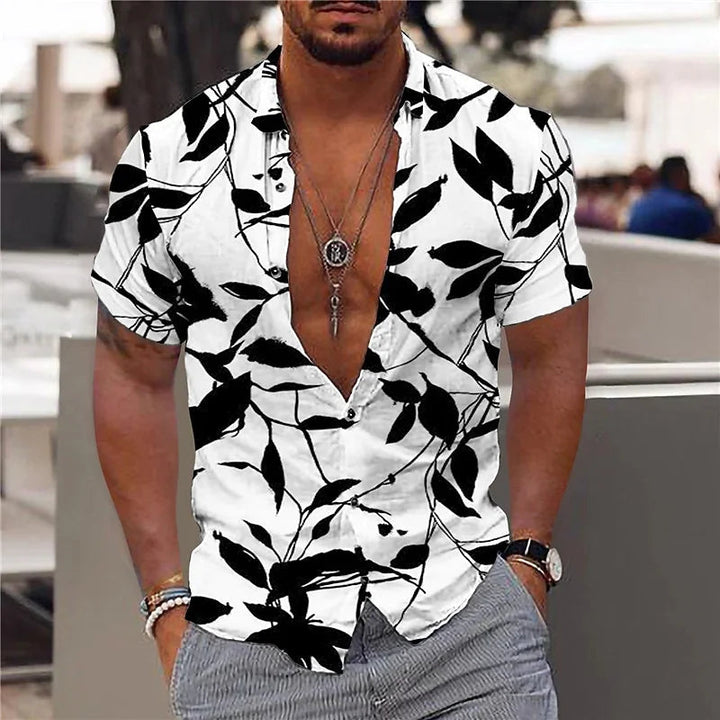 Herren Shirt | Kurzarm | Tropenprint | Sommer
