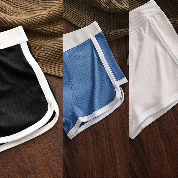 Herren Shorts | Straight | Elastischer Bund | Sommer Gerippt