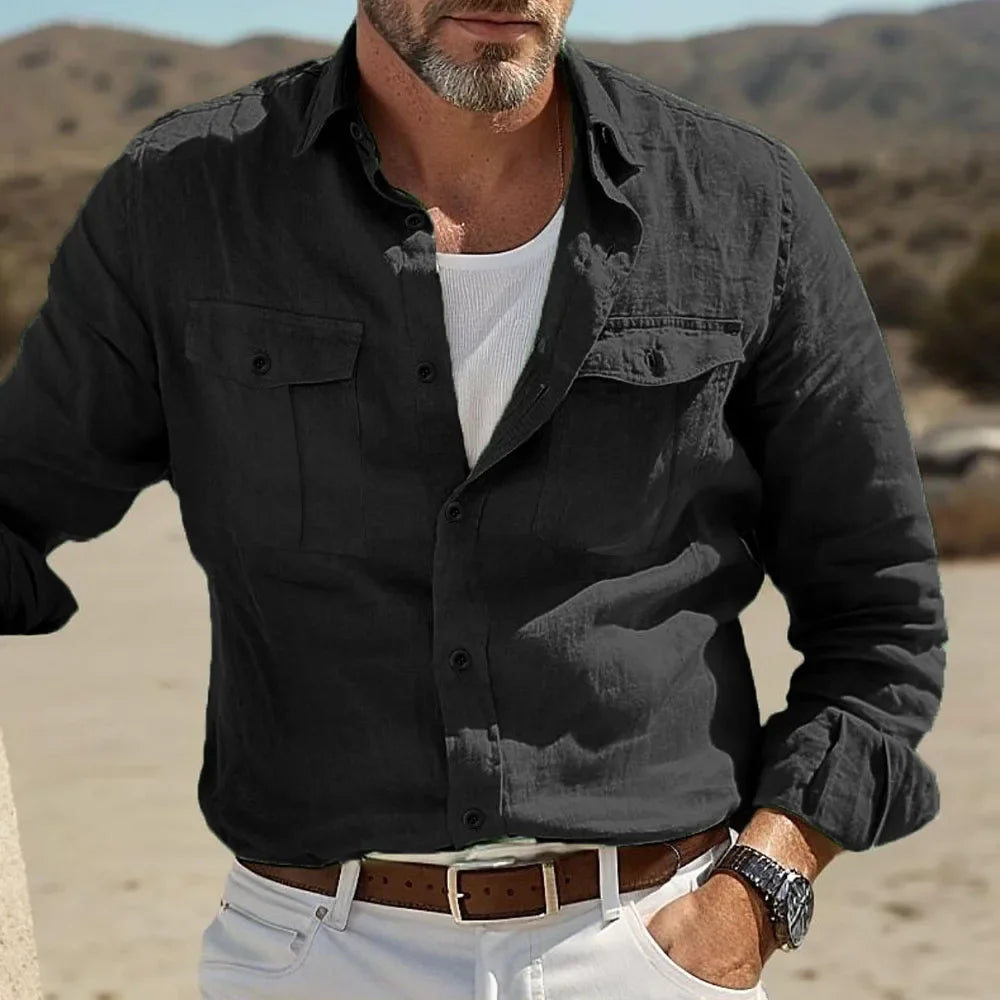 Herren Hemd | Straight | Mit Brusttaschen | Sommer
