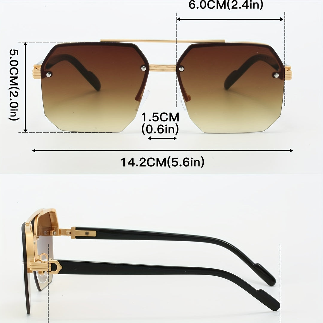 Herren Sonnenbrille | Retro Vintage | Ohne Rahmen | Sommer