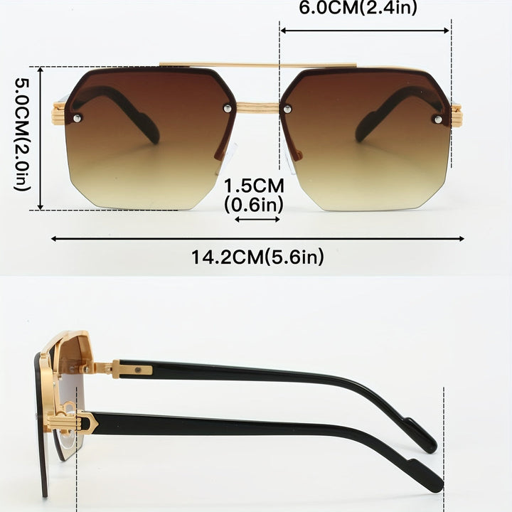 Herren Sonnenbrille | Retro Vintage | Ohne Rahmen | Sommer