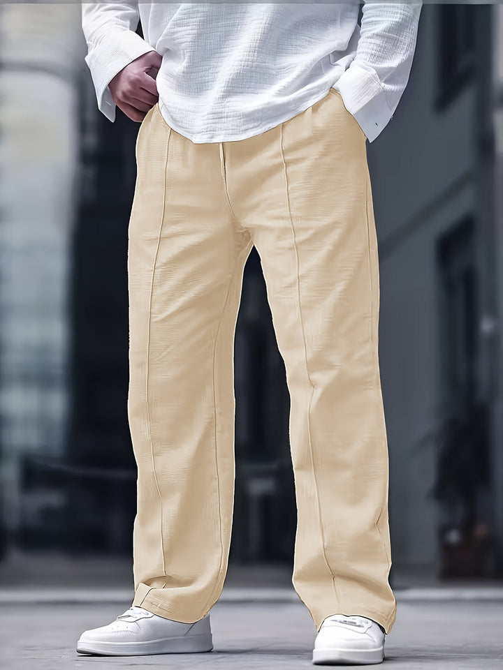 Herren Hose | Weite Beine | Mit Elastikbund | Sommer