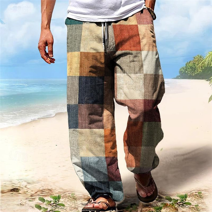 Herren Hose | Weite pijpen | Print | Sommer