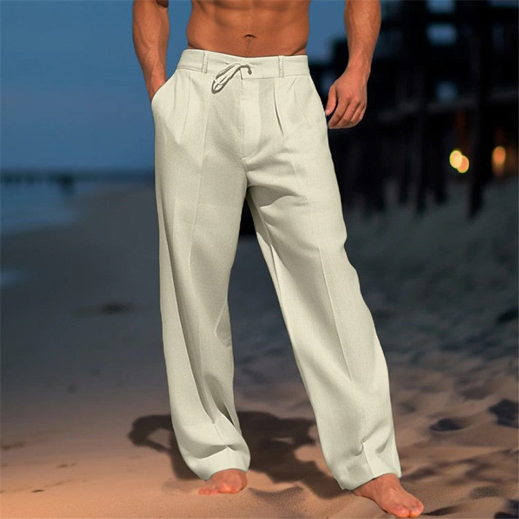 Herren Hose | Weite Passform | Mit Kordelzug | Sommer