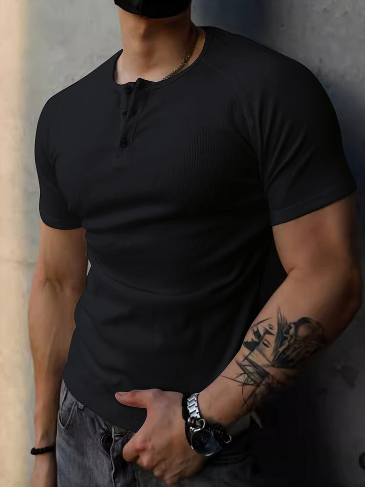 Herren T-Shirt | Slimfit | Mit Knopfleiste | Sommer Core